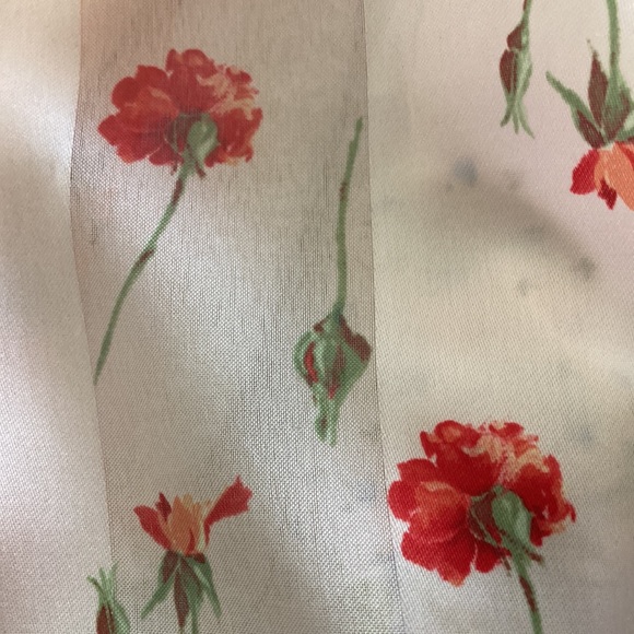 Summer Ready Scarf Orange Sherbet Color with Dainty Flower Pattern Silk - Picture 8 of 8